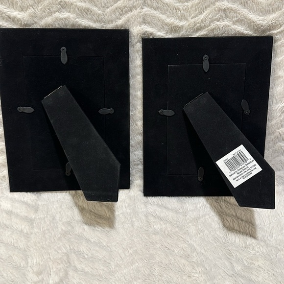 Set of Two 4x6 Photo Frames,  Shiny Black Faux Crocodile , Plastic front - Picture 4 of 6